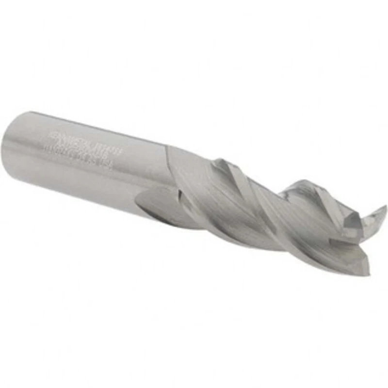 Kennametal 1/2, 1-1/4 LOC, 1/2 Shank Diam, 3 OAL, 3 Flute, Solid Carbide Square End Mill Single End, Uncoated, Spiral...